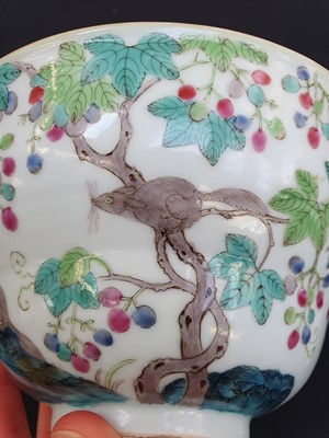 Lot 610 - A CHINESE OGEE 'SQUIRRELS AND GRAPES' BOWL.