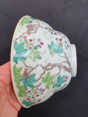 Lot 610 - A CHINESE OGEE 'SQUIRRELS AND GRAPES' BOWL.