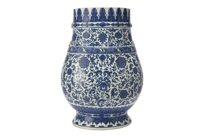 Lot 681 - A MASSIVE CHINESE BLUE AND WHITE VASE, HU.
