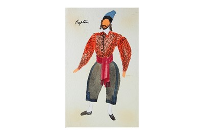 Lot 1616 - Theatre costume.- Hart (Lewis) An album of theatre costume designs, c.1940s.
