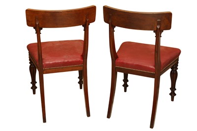 Lot 128 - A PAIR OF REGENCY MAHOGANY DINING CHAIRS