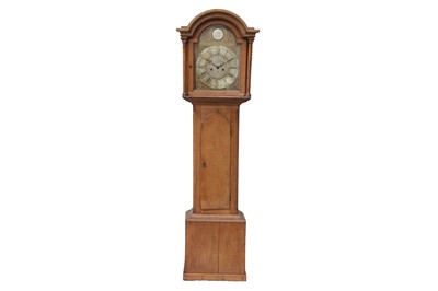 Lot 439 - A GEORGE III OAK LONGCASE CLOCK