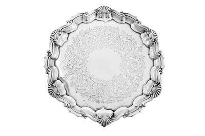 Lot 451 - A Victorian sterling silver salver, London 1882 by Martin Hall and Co