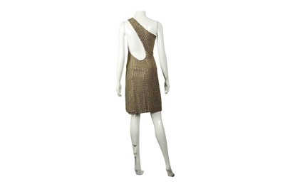 Lot 225 - Gucci Taupe Embellished One Shoulder Dress - Size 38