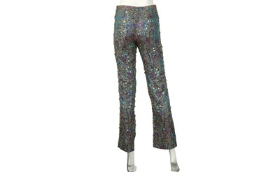 Lot 95 - Dolce & Gabbana Blue Embellished Trousers - Size 40