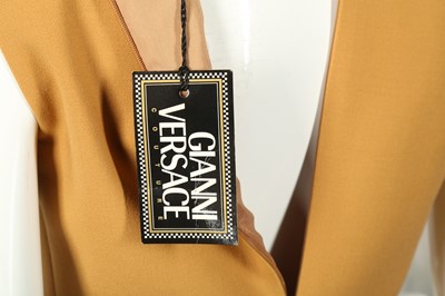 Lot 277 - Gianni Versace Camel Funnel Neck Shift Dress - Size 42