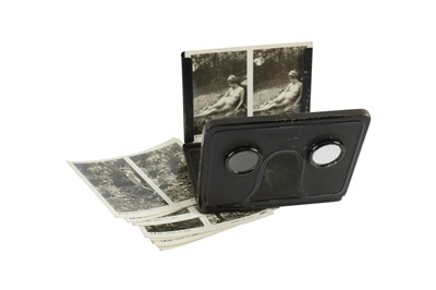 Lot 390 - Stereo views, nude studies, c.1920s and portable camera scope stereo viewer