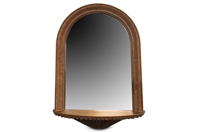 Lot 95 - A ROUNDED ARCH WALL MIRROR