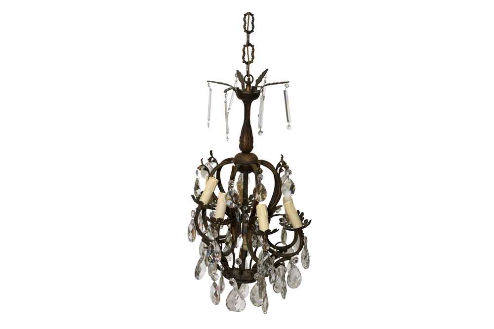 Lot 85 - A FRENCH BRONZE CHANDELIER