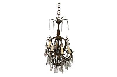 Lot 103 - A FRENCH BRONZE CHANDELIER