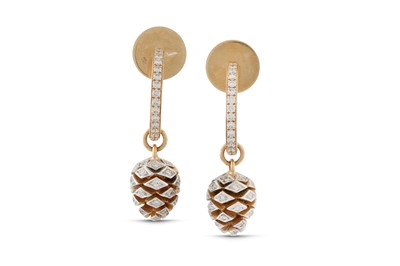 Lot 96 - Asprey | A pair of 'Woodland' diamond earrings, 2017