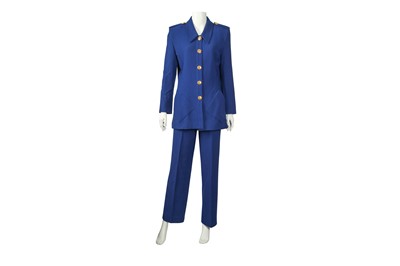 Lot 400 - SONIA RYKIEL ROYAL BLUE WOOL TROUSER SUIT