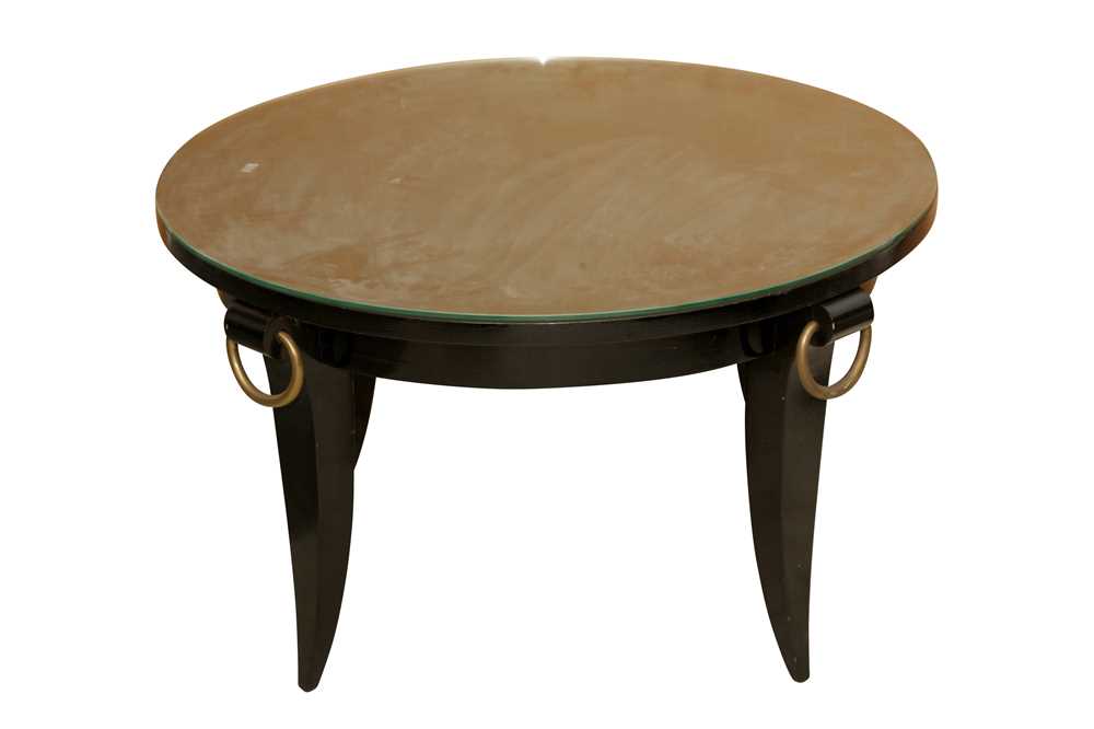 Lot 69 - A FRENCH BLACK LACQUERED COFFEE TABLE