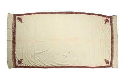 Lot 382 - A DOUBLE-SIDED EMBROIDERED PASHMINA SHAWL