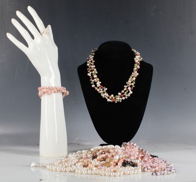 Lot 148 - A selection of cultured pearl necklaces,...