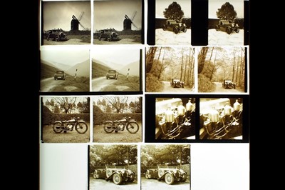 Lot 242 - A Customised French 'RF' Stereo Viewer & Glass Slides, inc Brough Superior Motorcycle, Alvis Car etc