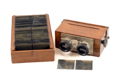 Lot 242 - A Customised French 'RF' Stereo Viewer & Glass Slides, inc Brough Superior Motorcycle, Alvis Car etc