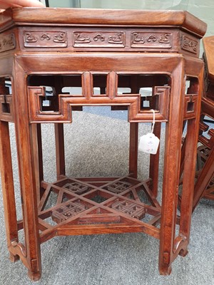 Lot 979 - A PAIR OF CHINESE HUANGHUALI STANDS.