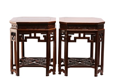 Lot 979 - A PAIR OF CHINESE HUANGHUALI STANDS.