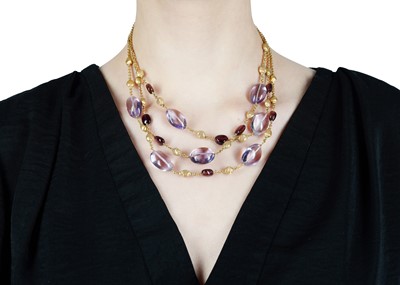 Lot 126 - Marco Bicego | An amethyst and pink tourmaline necklace
