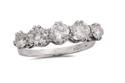 Lot 101 - A five-stone diamond ring