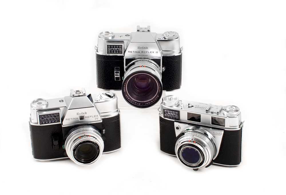 Lot 197 - 3 Kodak Retina Cameras, inc Reflex III with 50mm f1.9 Xenon.