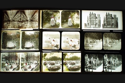 Lot 421 - Group of Glass Stereo Positives, inc Tower of London Armour & Crystal Palace.
