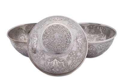 Lot 250 - A set of four early 20th century Egyptian 900 standard silver bowls, Cairo 1929