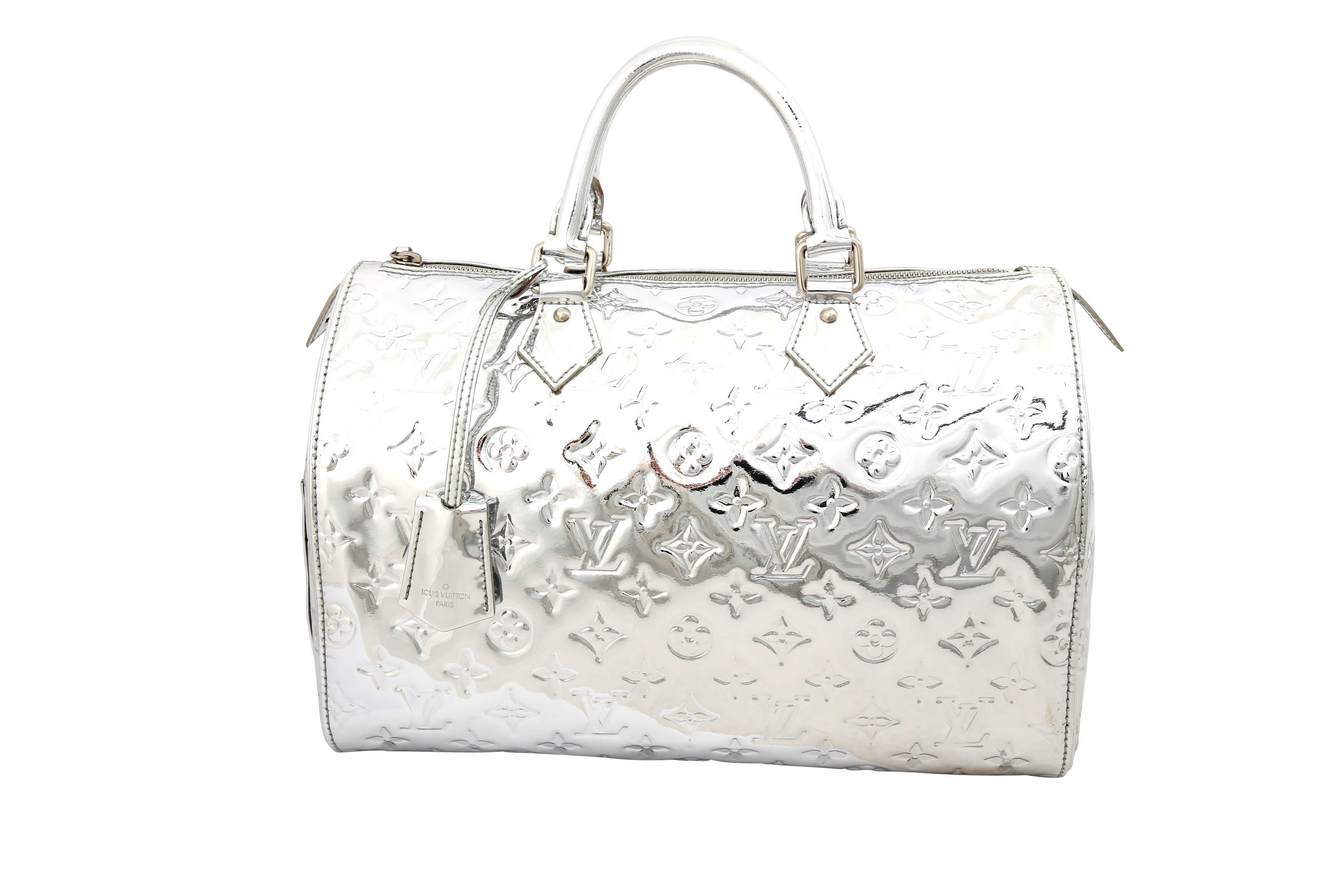 Louis Vuitton Speedy 30 Silver Monogram Miroir Handbag Purse
