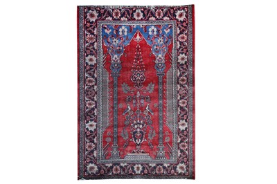 Lot 425 - A KASHAN PRAYER RUG, CENTRAL PERSIA