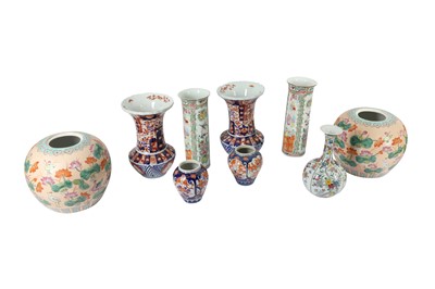 Lot 616 - A MATCHED PAIR OF CHINESE CANTON PORCELAIN SLEEVE VASES, LATE 19TH/EARLY 20TH CENTURY