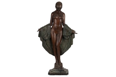 Lot 447 - AFTER JOE DESCOMPS, AN ART DECO STYLE BRONZE OF A LADY, CONTEMPORARY