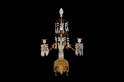 Lot 78 - FERDINAND BARBEDIENNE: A LARGE AND IMPRESSIVE PAIR OF 19TH CENTURY GILT BRONZE AND CUT GLASS CANDELABRA
