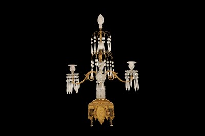 Lot 78 - FERDINAND BARBEDIENNE: A LARGE AND IMPRESSIVE PAIR OF 19TH CENTURY GILT BRONZE AND CUT GLASS CANDELABRA