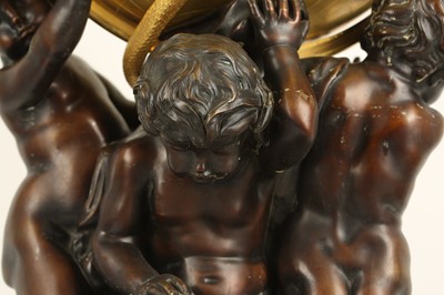 Lot 76 - AN EXCEPTIONAL 19TH CENTURY GILT AND PATINATED BRONZE FIGURAL CERCLES TOURNANTS CLOCK