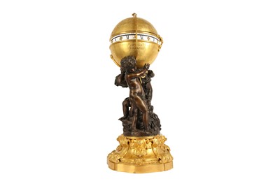 Lot 76 - AN EXCEPTIONAL 19TH CENTURY GILT AND PATINATED BRONZE FIGURAL CERCLES TOURNANTS CLOCK