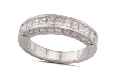 Lot 149 - A diamond half hoop ring