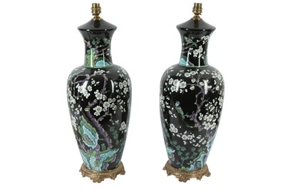 Lot 620 - A PAIR OF CHINESE PORCELAIN LAMPS, CONTEMPORARY