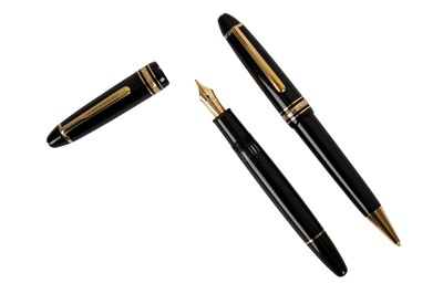 Lot 243 - A GERMAN MONTBLANC MEISTERSTUCK FOUNTAIN PEN AND MATCHING BALLPOINT