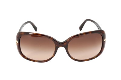 Lot 208 - Prada Brown Tortoise Square Sunglasses