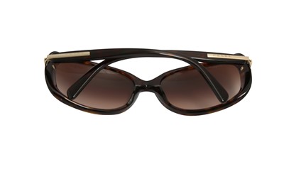 Lot 208 - Prada Brown Tortoise Square Sunglasses