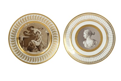 Lot 153 - AMENDED DESCRIPTION: TWO SEVRES PORCELAIN PLATES, EARLY 19TH CENTURY