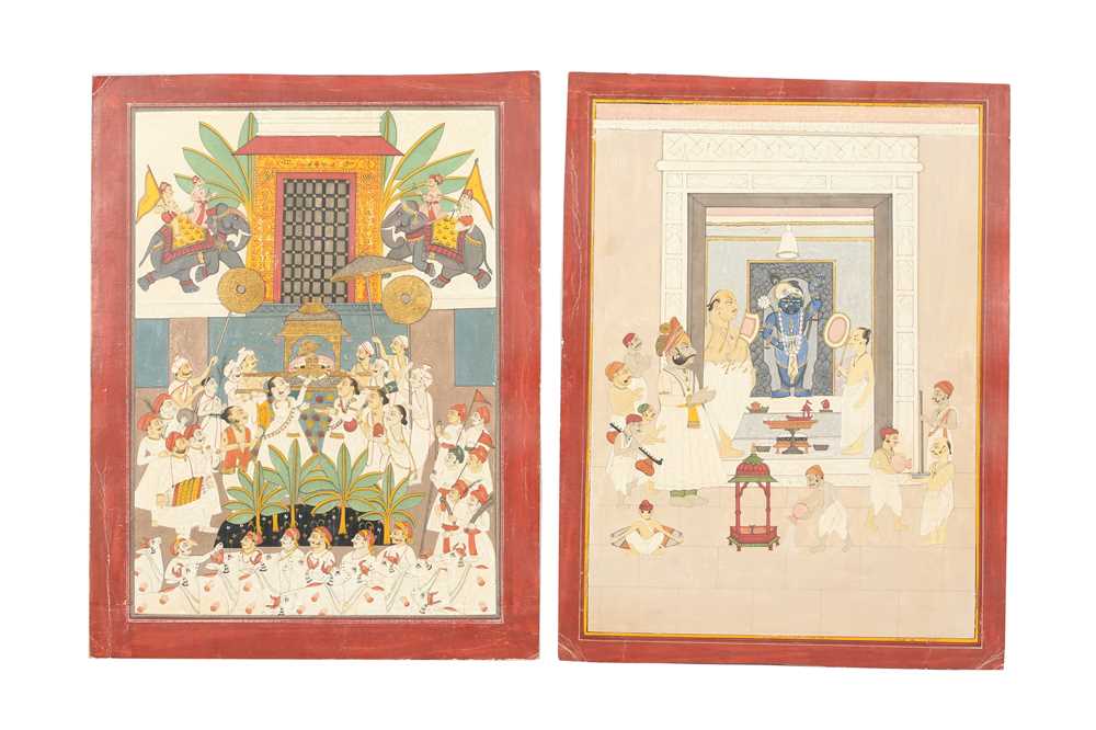 Lot 2 - TWO SCENES OF WORSHIP TO THE MURTI OF SHRINATHJI