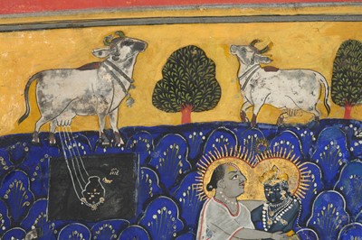 Lot 4 - THE PUSHTIMARG SECT FOUNDER, VALLABHACHARYA, DISCOVERING SHRINATHJI AT THE GOVARDHAN HILL