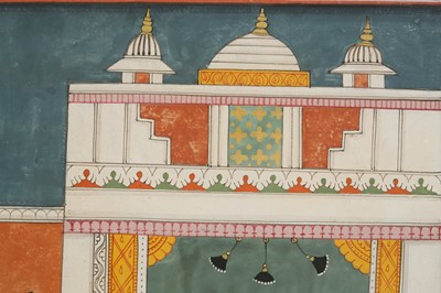 Lot 12 - AN ILLUSTRATION TO A BHAGAVATA PURANA SERIES: KRISHNA IN CONVERSATION WITH A SAKHI