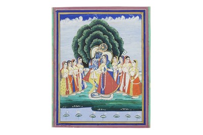 Lot 14 - KRISHNA AND RADHA WITH THE GOPIS