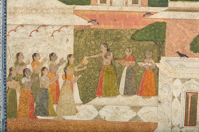 Lot 16 - AN ILLUSTRATION TO A BHAGAVATA PURANA SERIES: THE CELEBRATION OF LORD KRISHNA'S BIRTH
