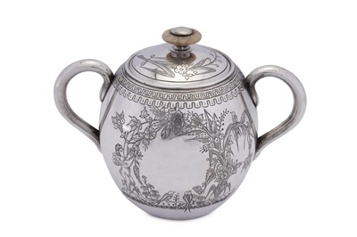 Lot 159 - A Nicholas II Russian 84 zolotnik (875 standard) silver covered sugar bowl, Moscow circa 1895 by Pytor Pavlovich Milyukov (active 1877-1912)