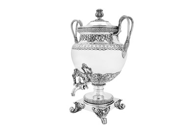 Lot 400 - A fine George IV Old Sheffield Silver Plate ‘six quart’ tea urn, Sheffield circa 1820 by Kirkby, Waterhouse and Co
