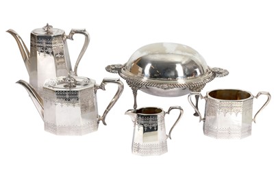 Lot 295 - A VICTORIAN SILVER PLATED (EPNS) FOUR PIECE TEA AND COFFEE SERVICE, SHEFFIELD CIRCA 1880 BY SLACK BROTHERS